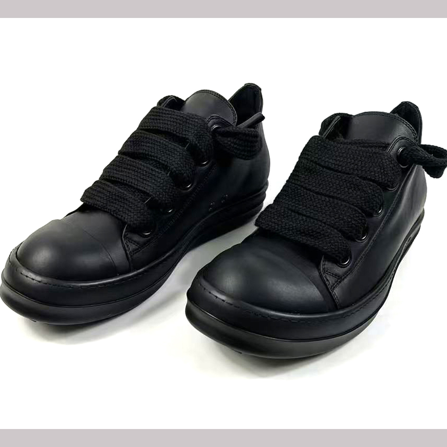 Rick Owens lace-up Leather Sneakers  - FashionPlug
