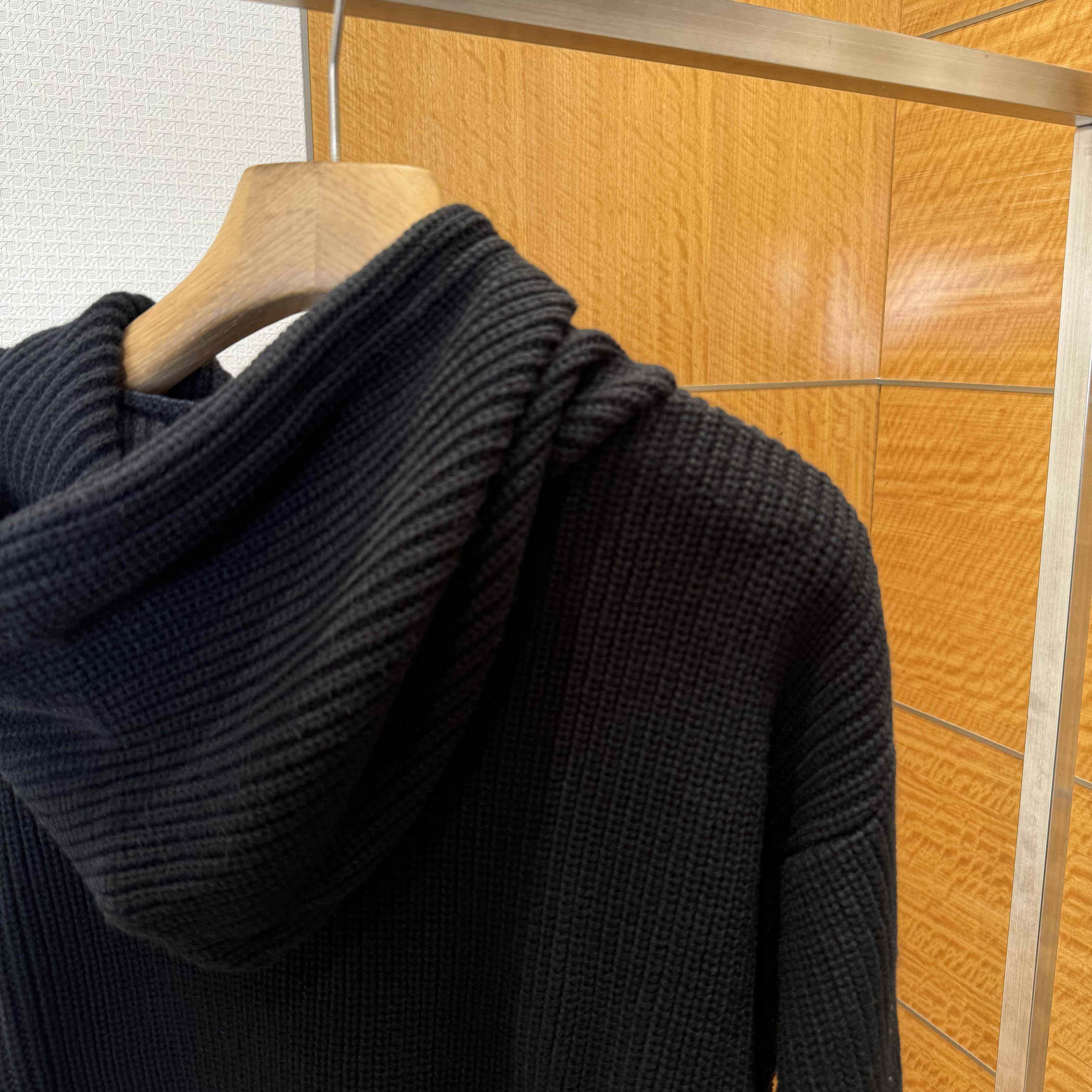 Celine Hooded Sweater In Monochromic Wool - FashionPlug