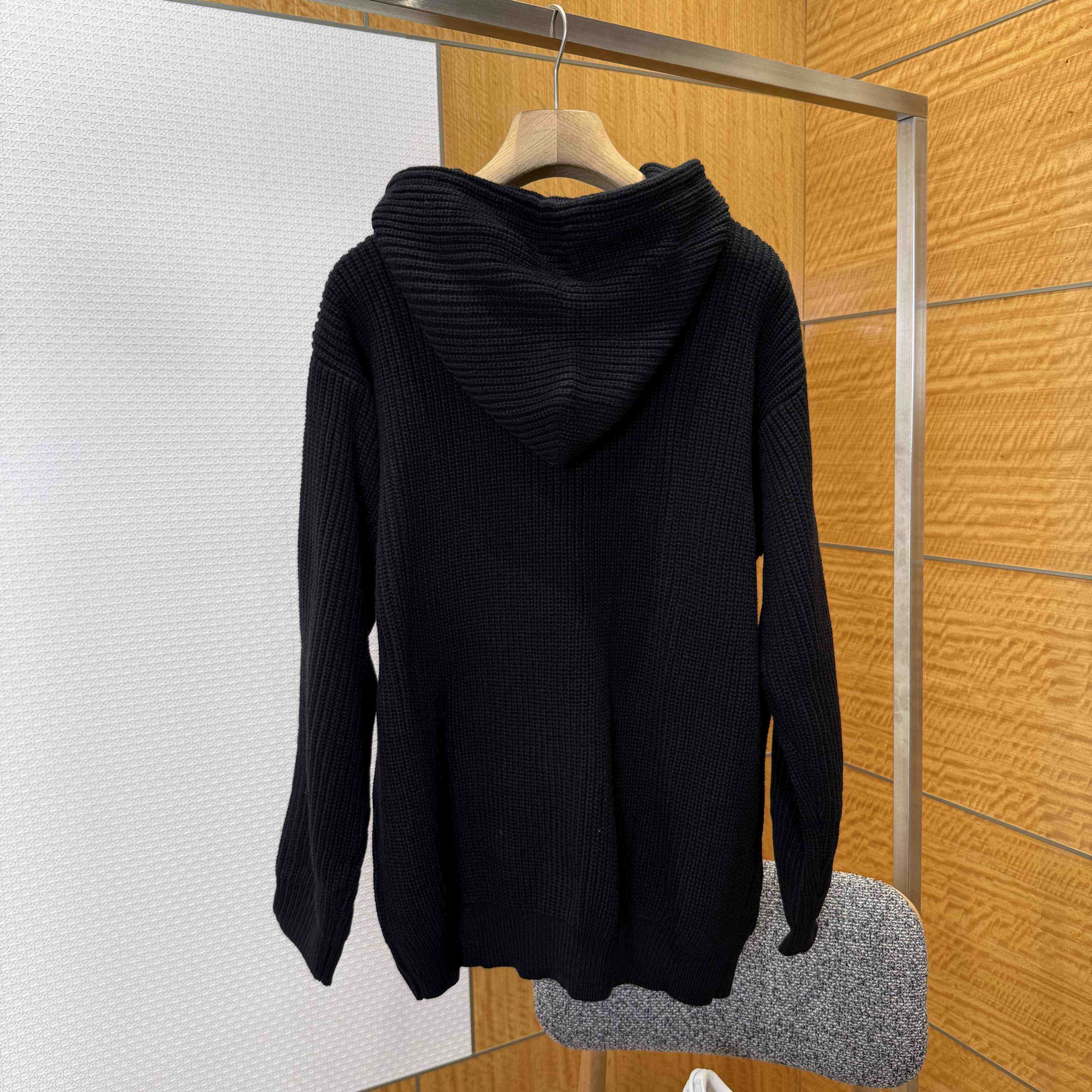 Celine Hooded Sweater In Monochromic Wool - FashionPlug