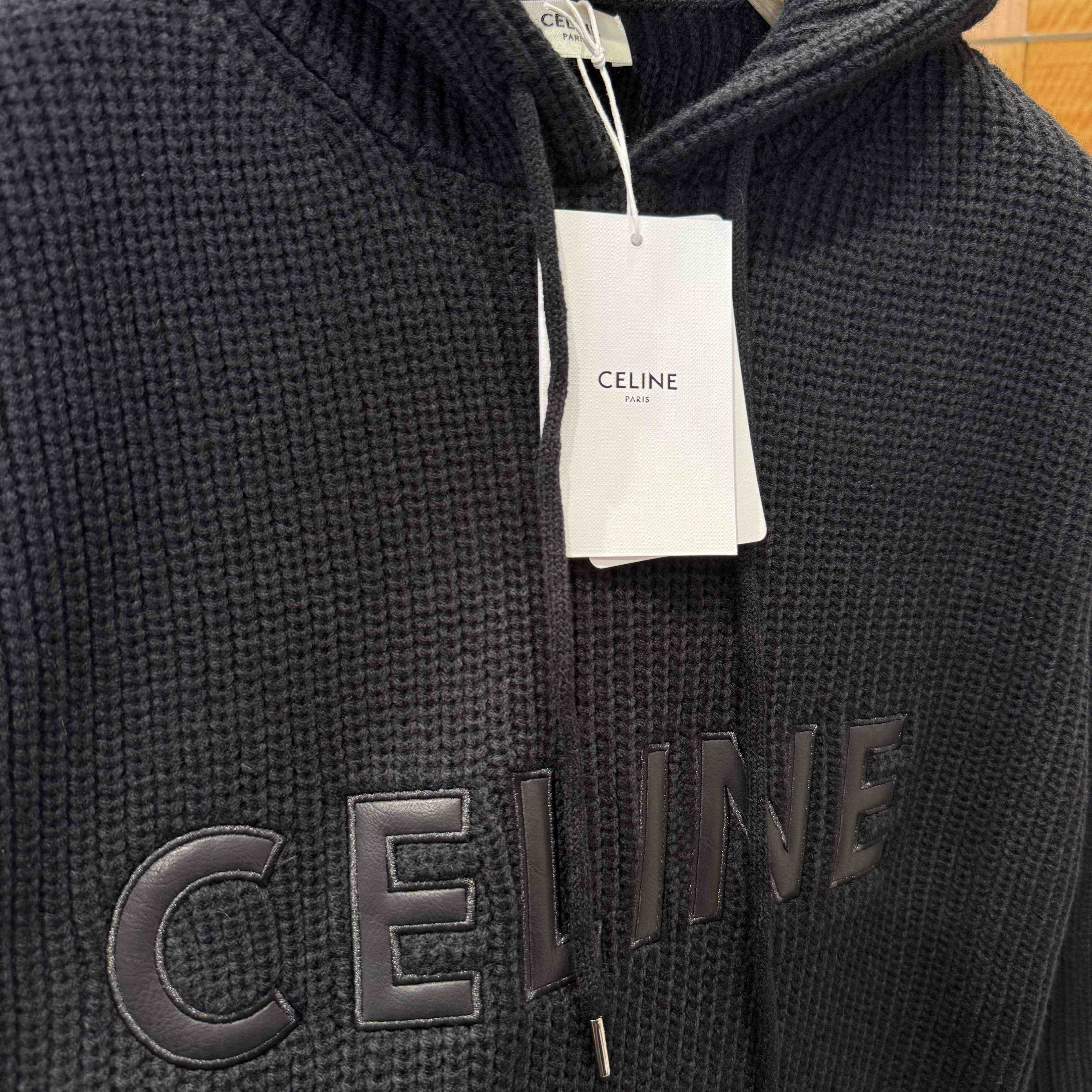 Celine Hooded Sweater In Monochromic Wool - FashionPlug