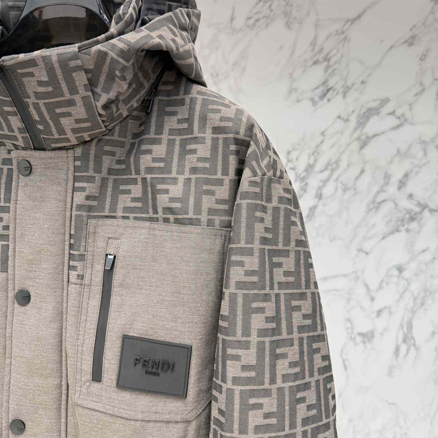 Fendi 'FF Denim Tech' Padded Jacket - FashionPlug