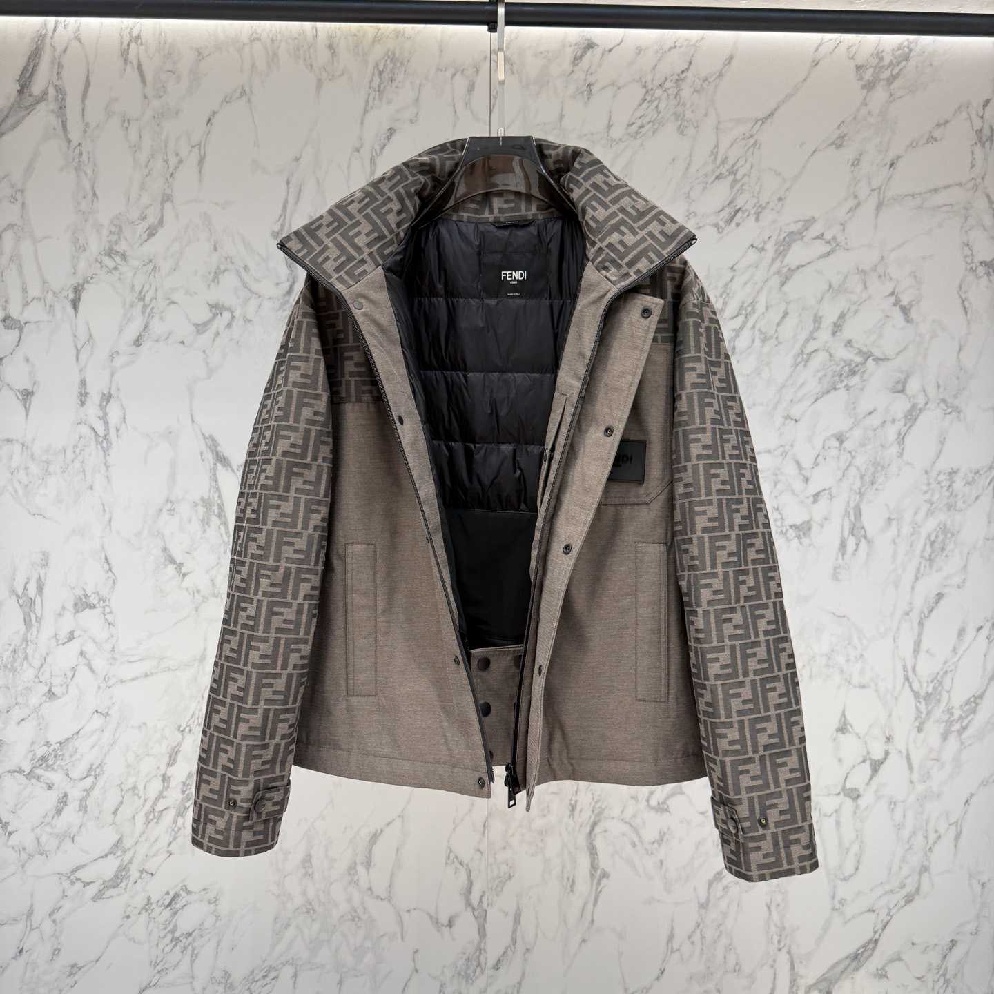 Fendi 'FF Denim Tech' Padded Jacket - FashionPlug