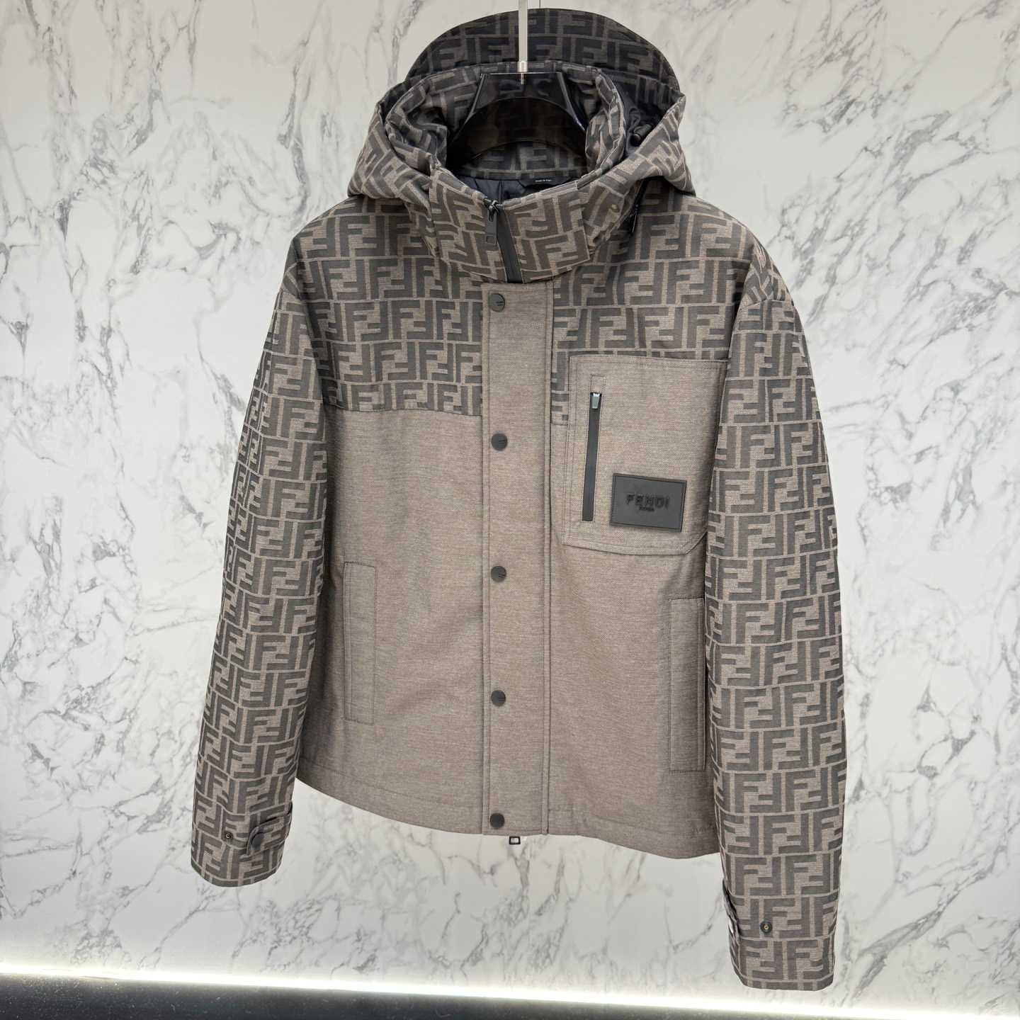 Fendi 'FF Denim Tech' Padded Jacket - FashionPlug