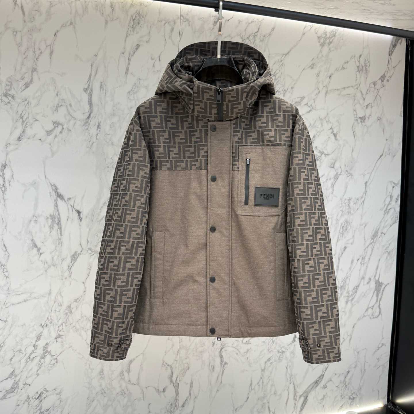 Fendi 'FF Denim Tech' Padded Jacket - FashionPlug