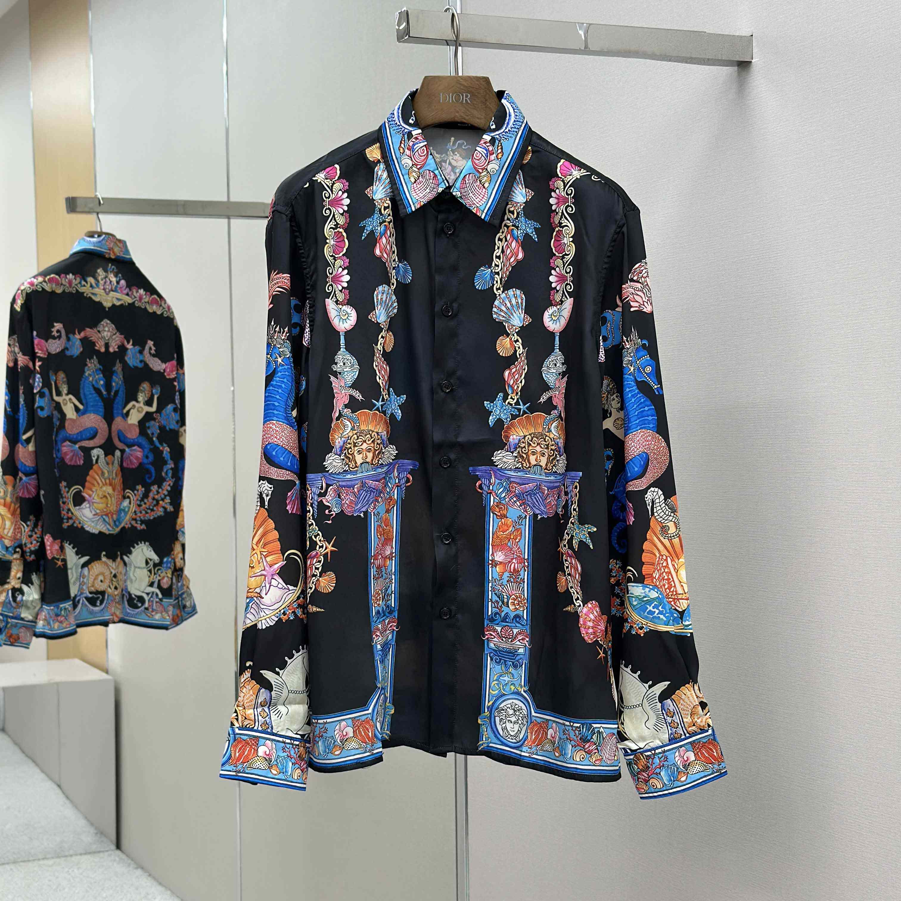 Versace Coral Theatre Silk Shirt - FashionPlug