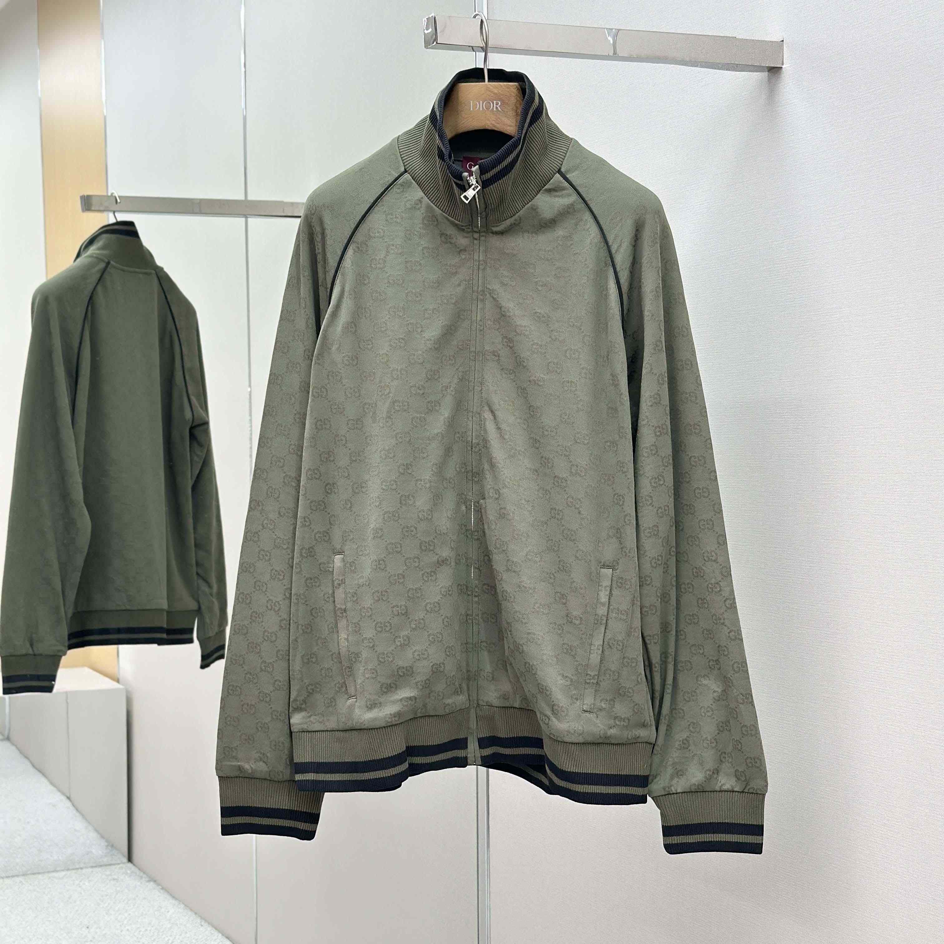 Gucci GG jersey jacquard Zip Jacket - FashionPlug