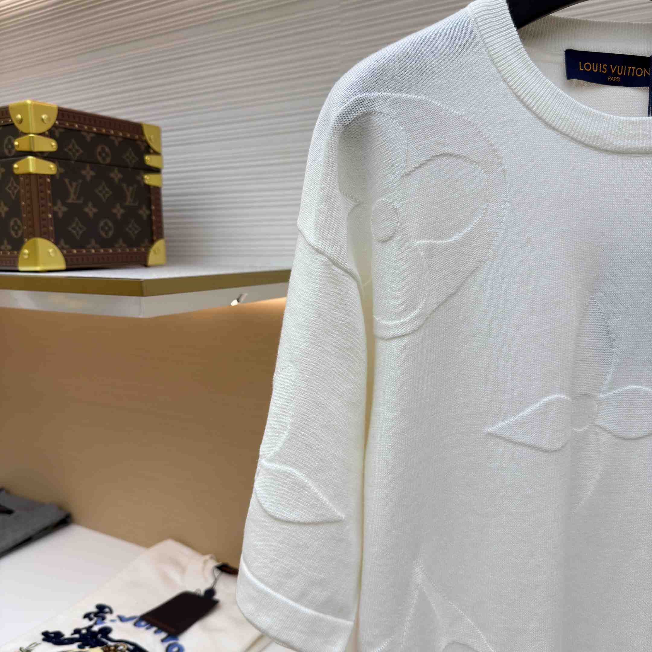 Louis Vuitton Monogram Short-Sleeved Cotton Crewneck   1AIWFR - FashionPlug