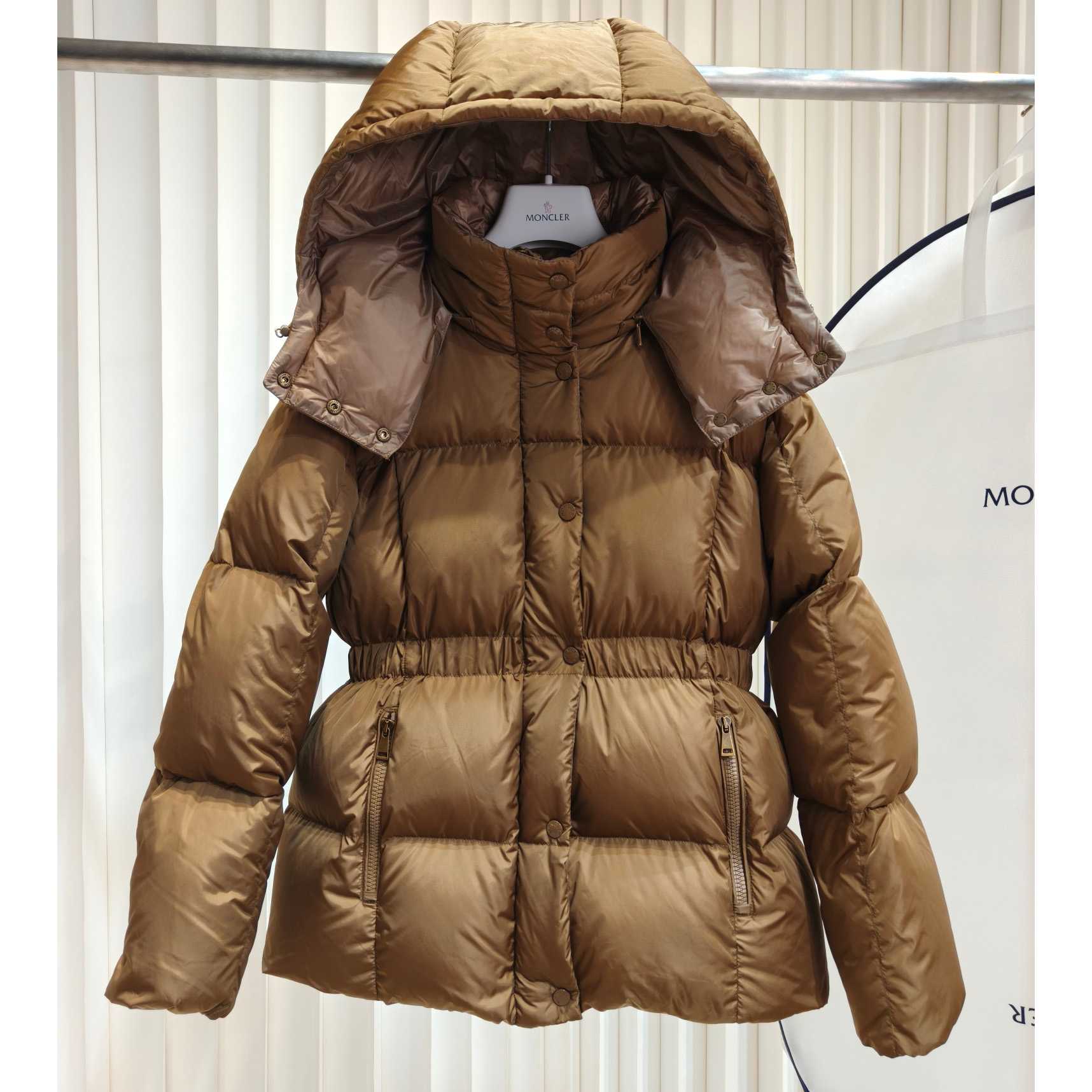 Moncler Agneux Square-Quilted Hooded Short Down Jacket - FashionPlug