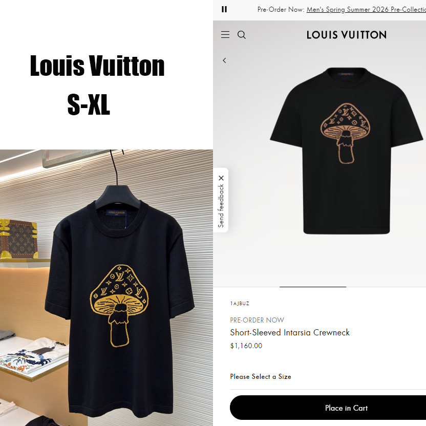 Louis Vuitton Short-Sleeved Intarsia Crewneck   1AJBUZ - FashionPlug