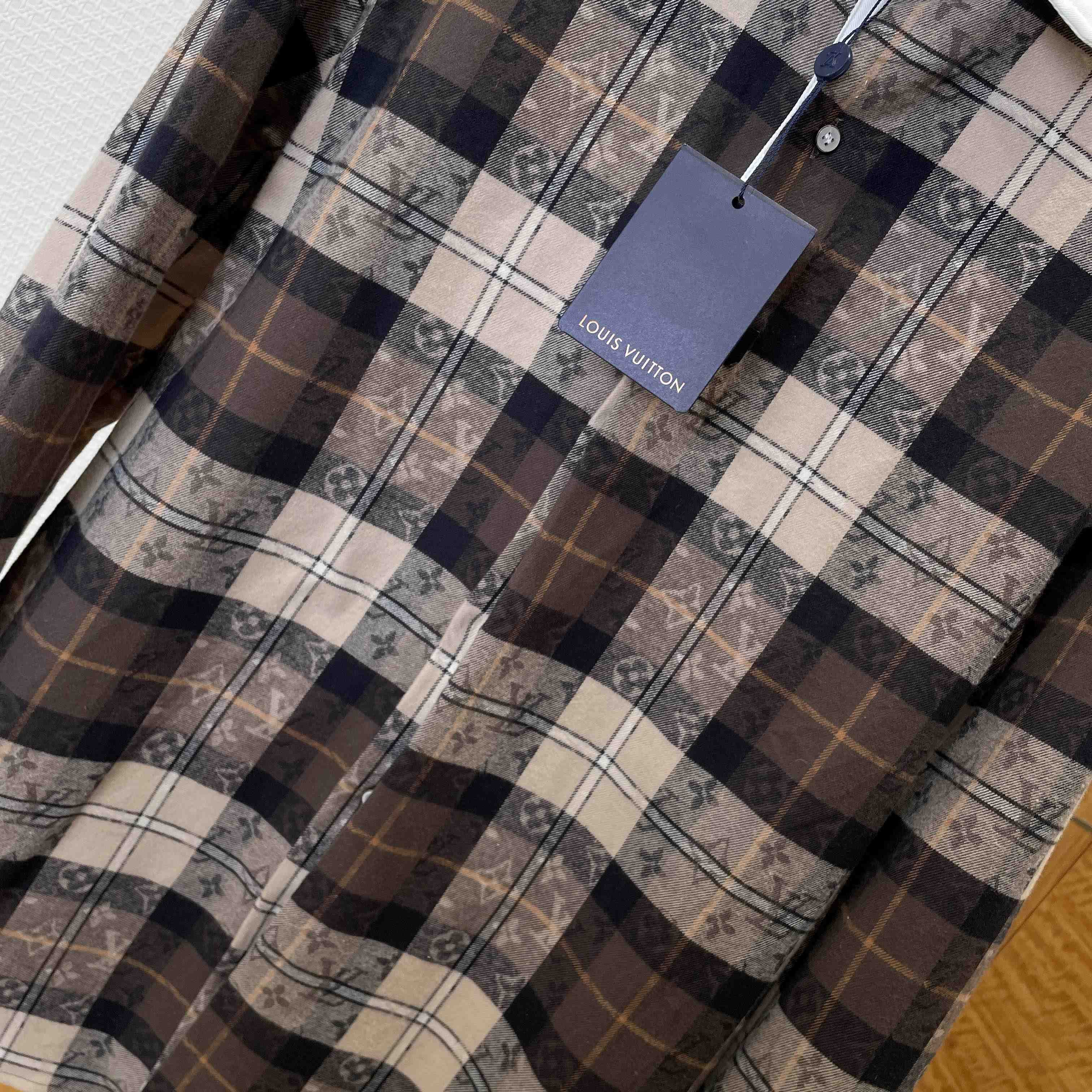 Louis Vuitton Monogram Flannel Long-Sleeved Polo Shirt   1AIKAJ - FashionPlug