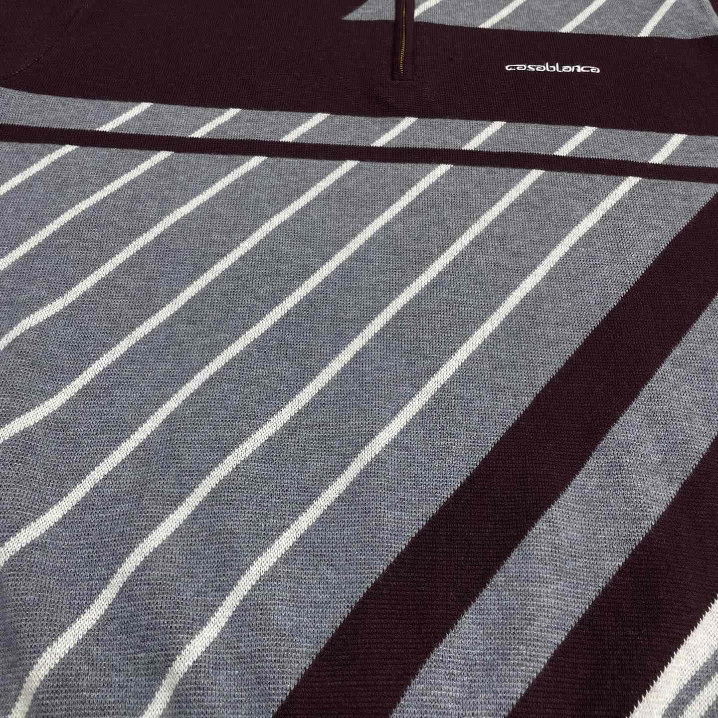 Casablanca Merino Diagonal Tennis Polo   Z6025 - FashionPlug