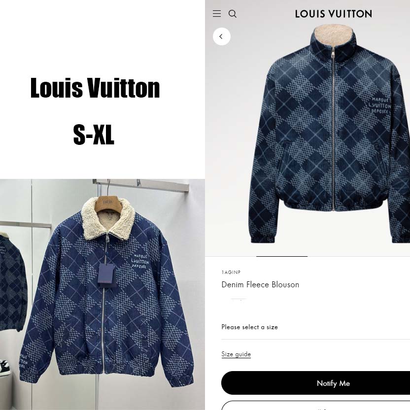 Louis Vuitton Denim Fleece Blouson   1AGINP - FashionPlug