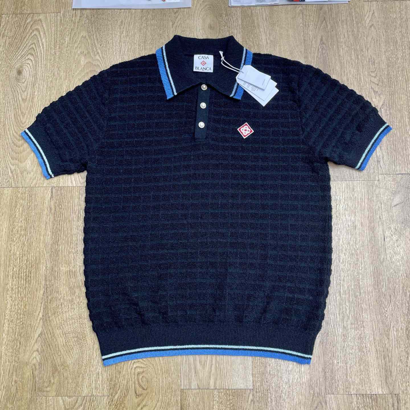 Casablanca Cotton Boucle Polo Shirt   Z6028 - FashionPlug