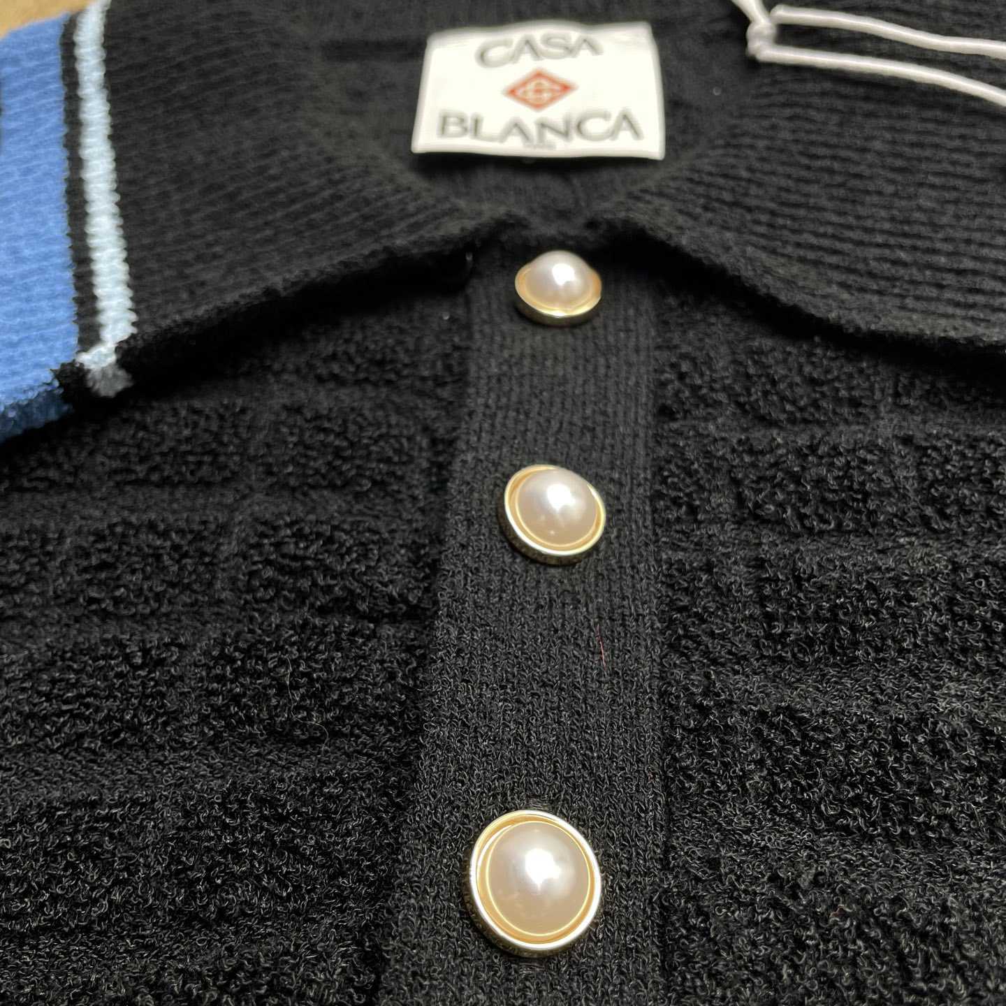 Casablanca Cotton Boucle Polo Shirt   Z6028 - FashionPlug