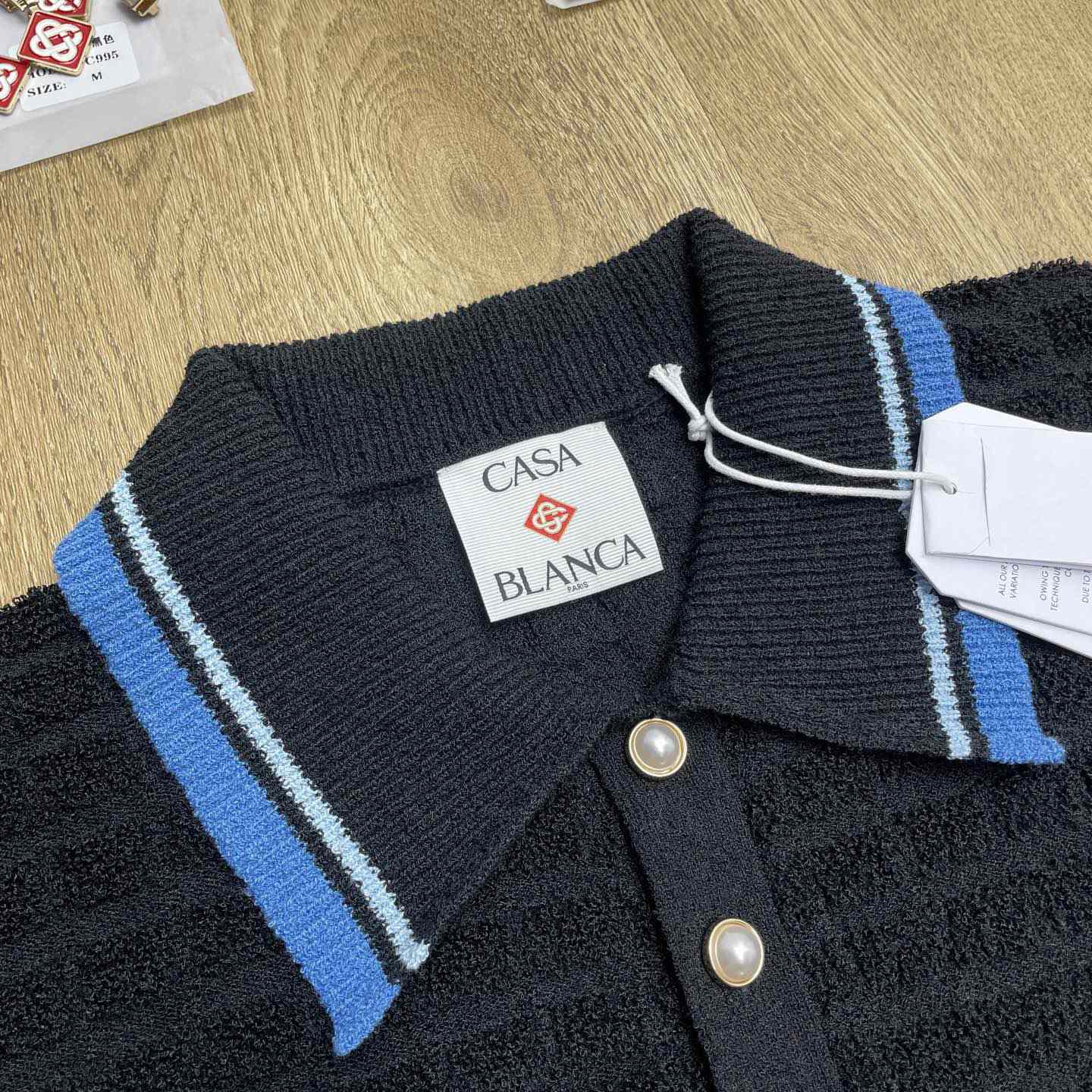 Casablanca Cotton Boucle Polo Shirt   Z6028 - FashionPlug