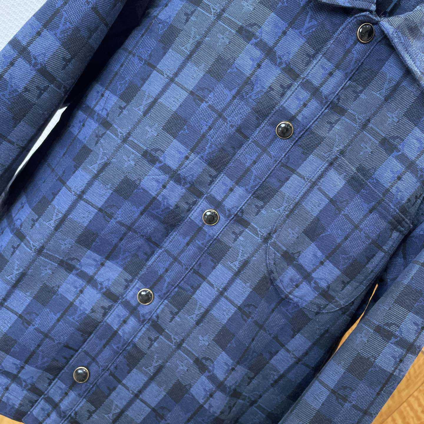 Louis Vuitton Monogram Tartan Denim Overshirt   1AIK94 - FashionPlug