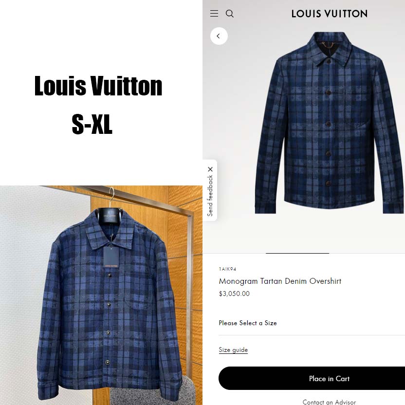 Louis Vuitton Monogram Tartan Denim Overshirt   1AIK94 - FashionPlug
