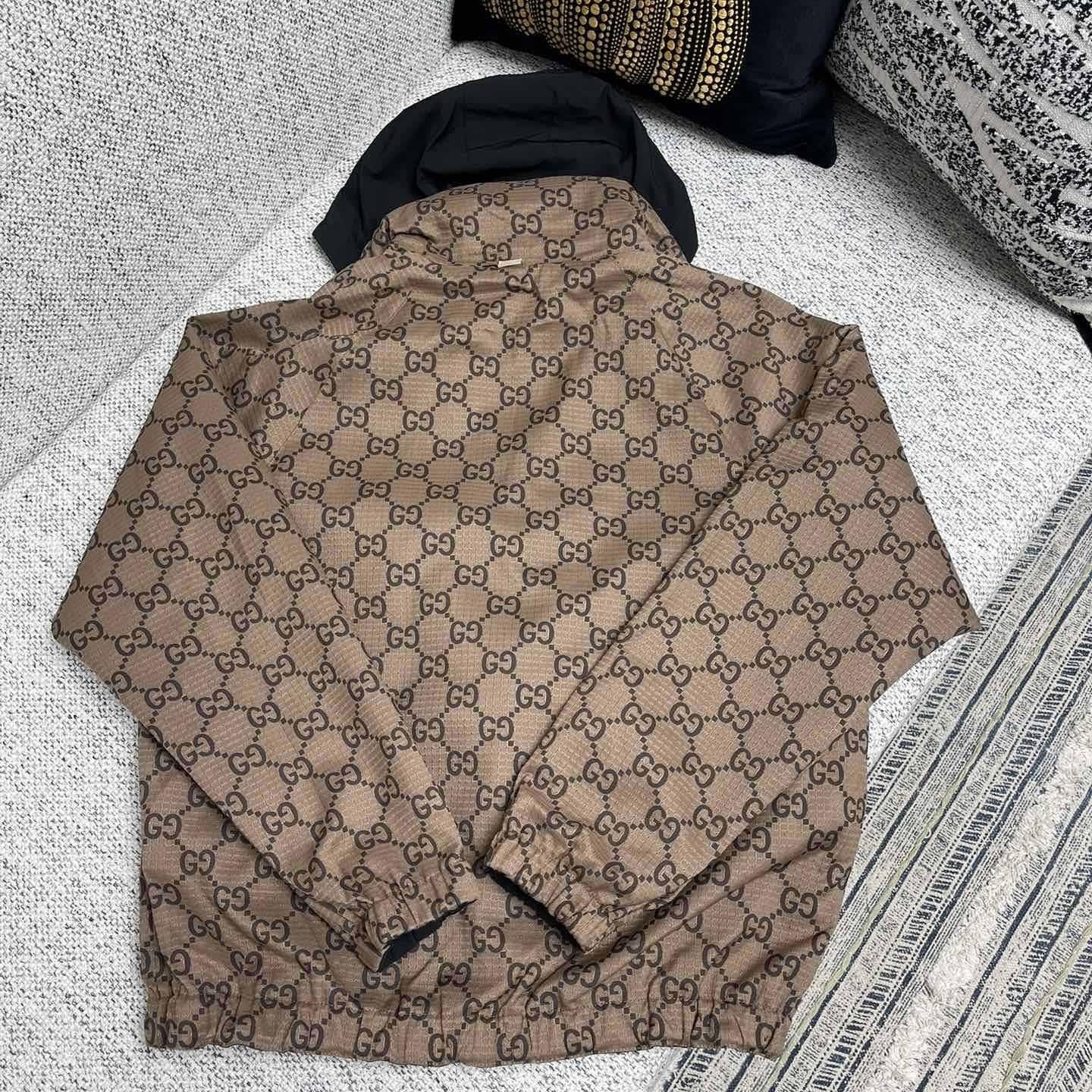 Gucci Reversible Monogrammed Shell Hooded Jacket - FashionPlug