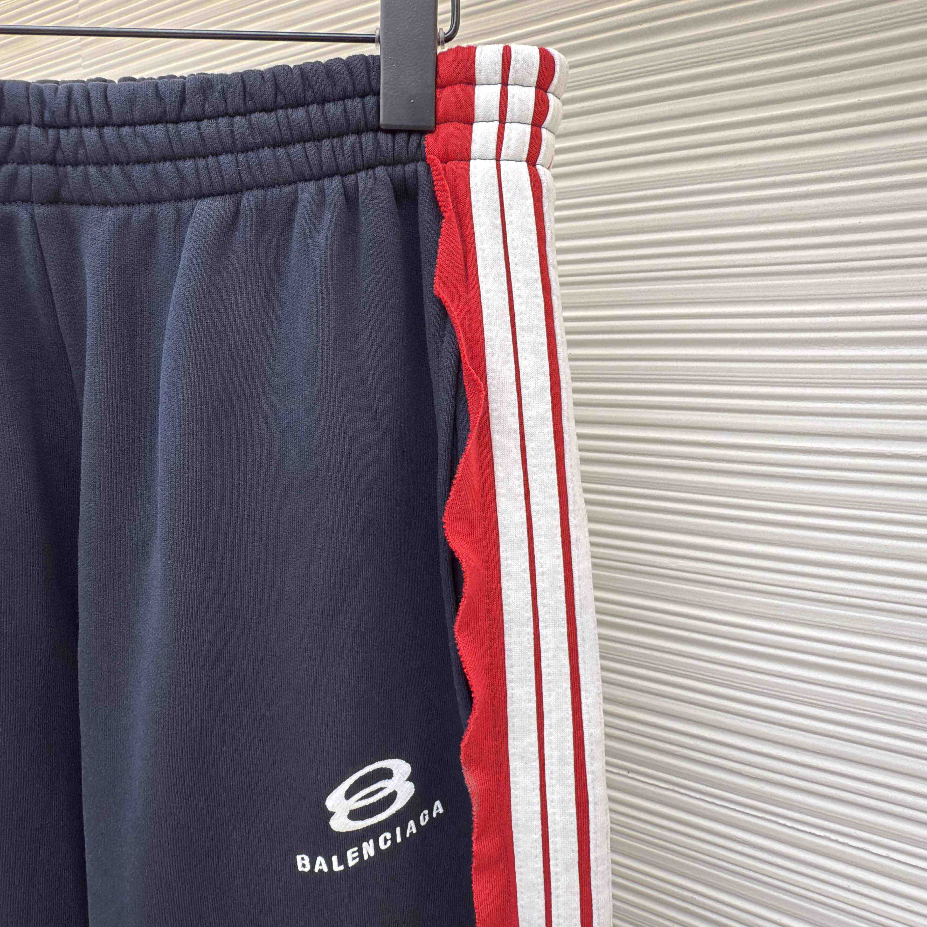 Balenciaga Cut-Up Oversized Sweatpants In Faded Black And White Dry Fleece - FashionPlug