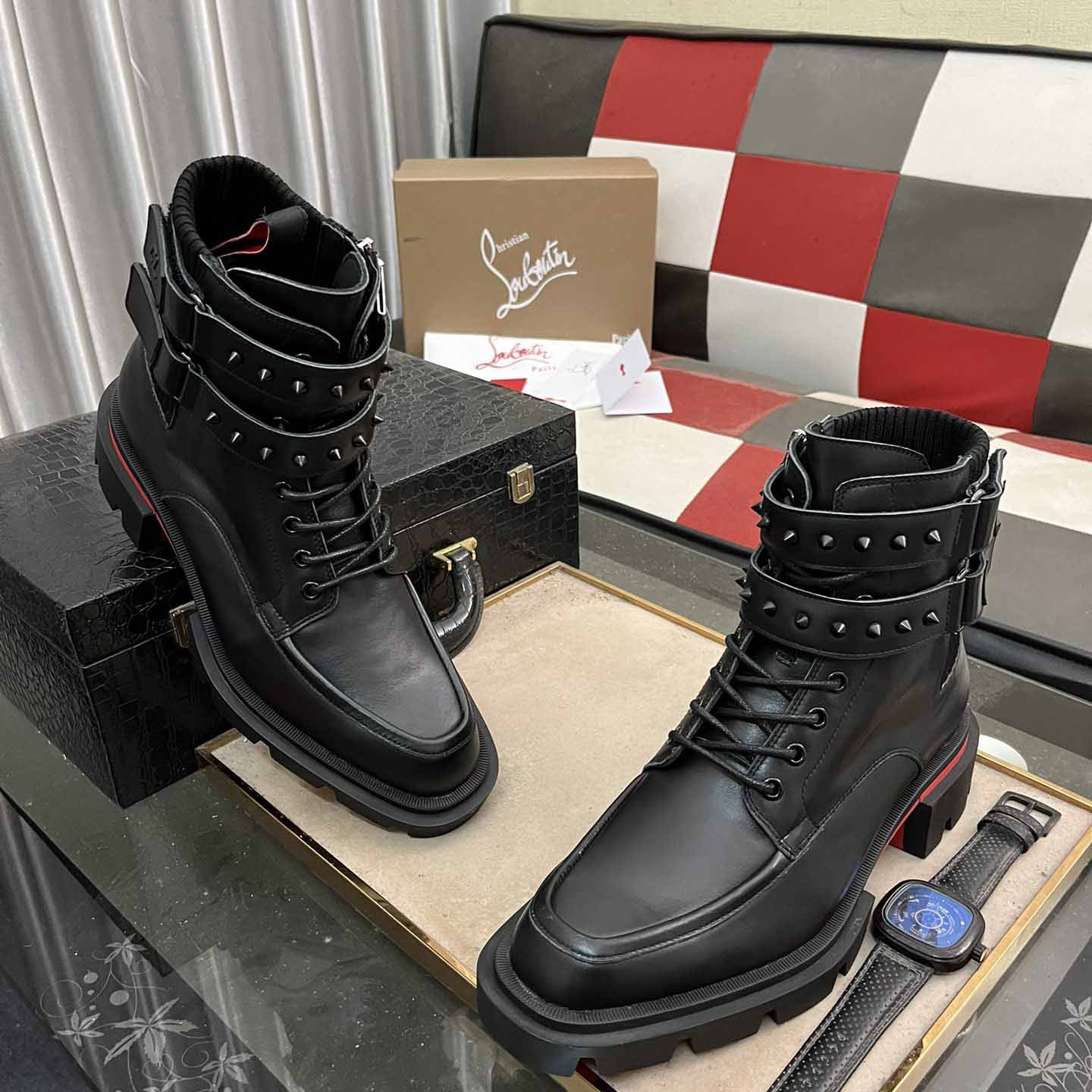 Christian Louboutin Our Flight Flat Derby Boot - FashionPlug