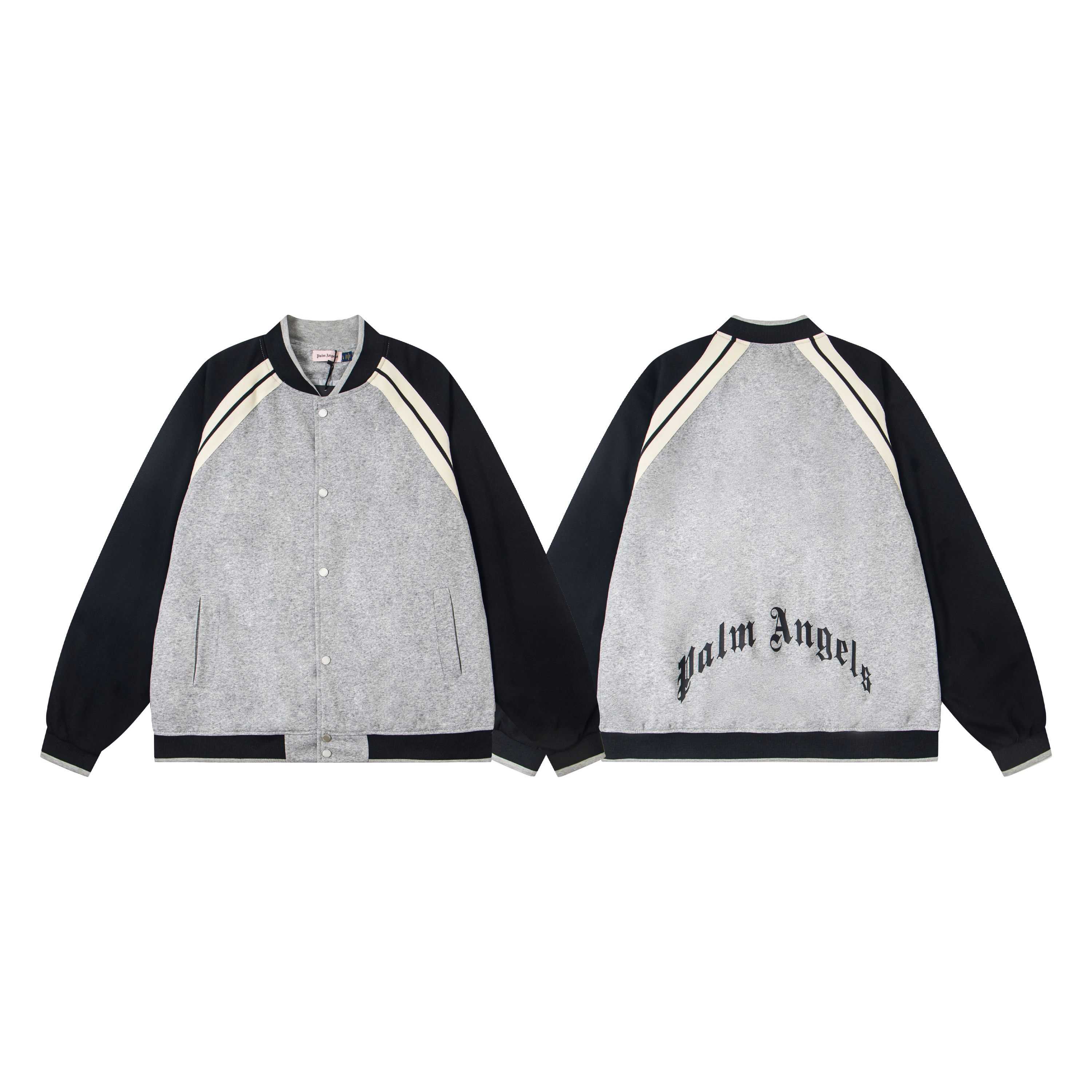 Palm Angels Curved Logo Track Varsity Jacket - FashionPlug