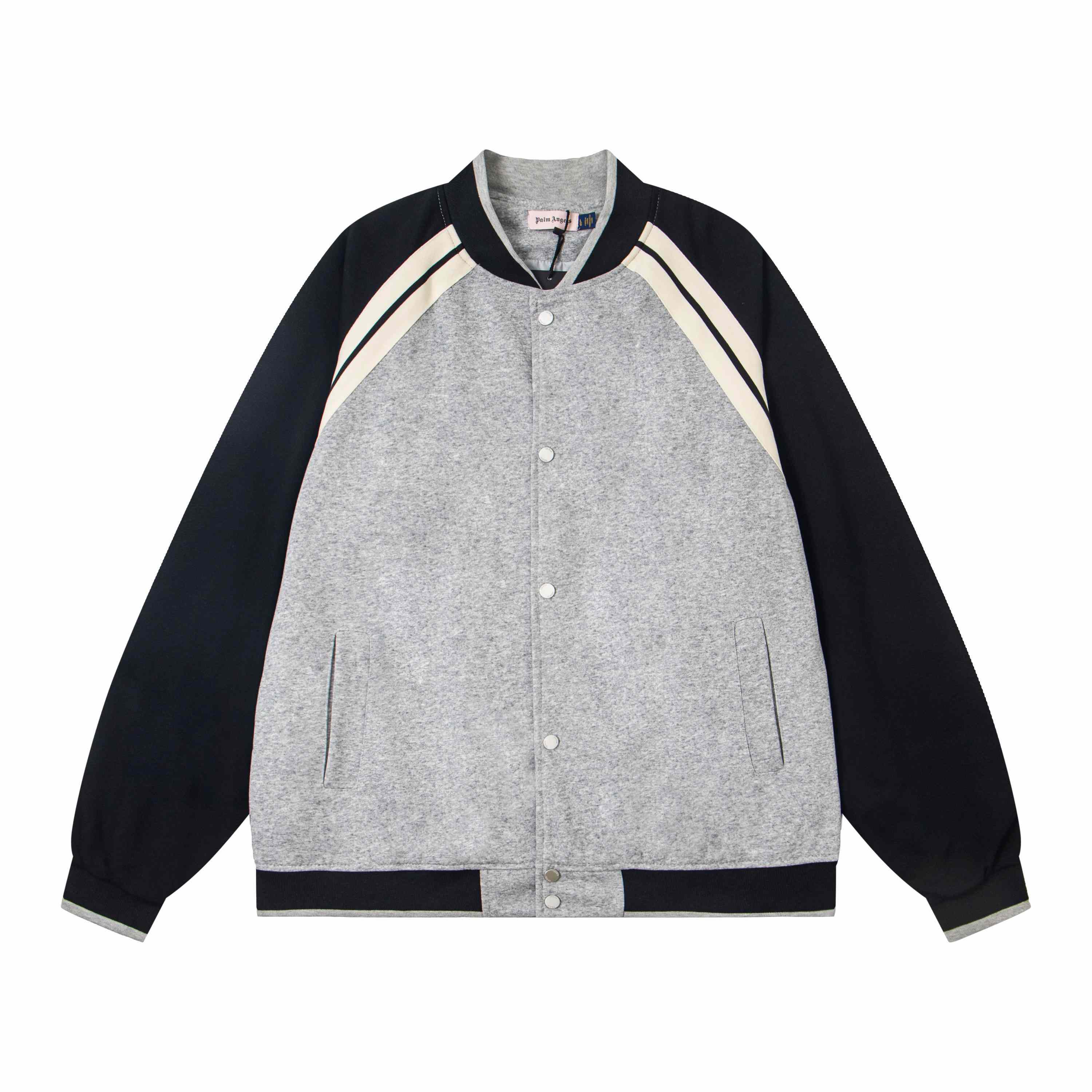 Palm Angels Curved Logo Track Varsity Jacket - FashionPlug