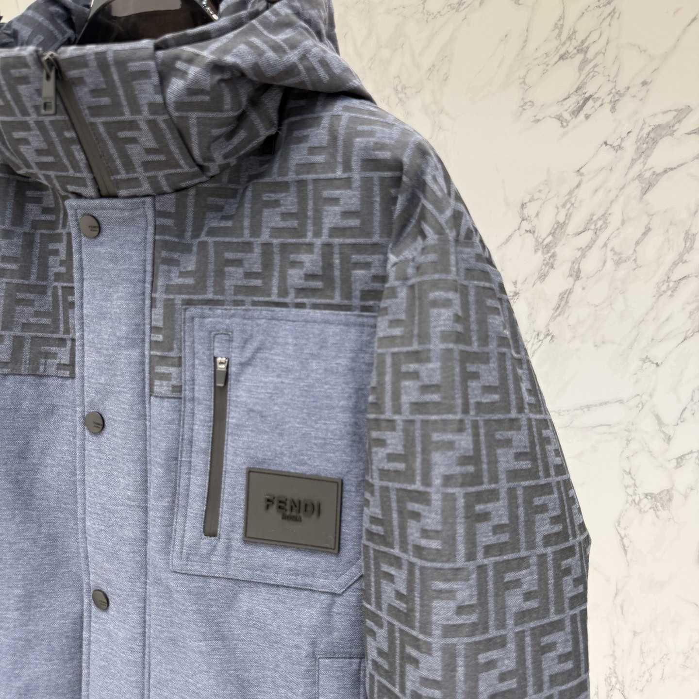 Fendi 'FF Denim Tech' Padded Jacket - FashionPlug