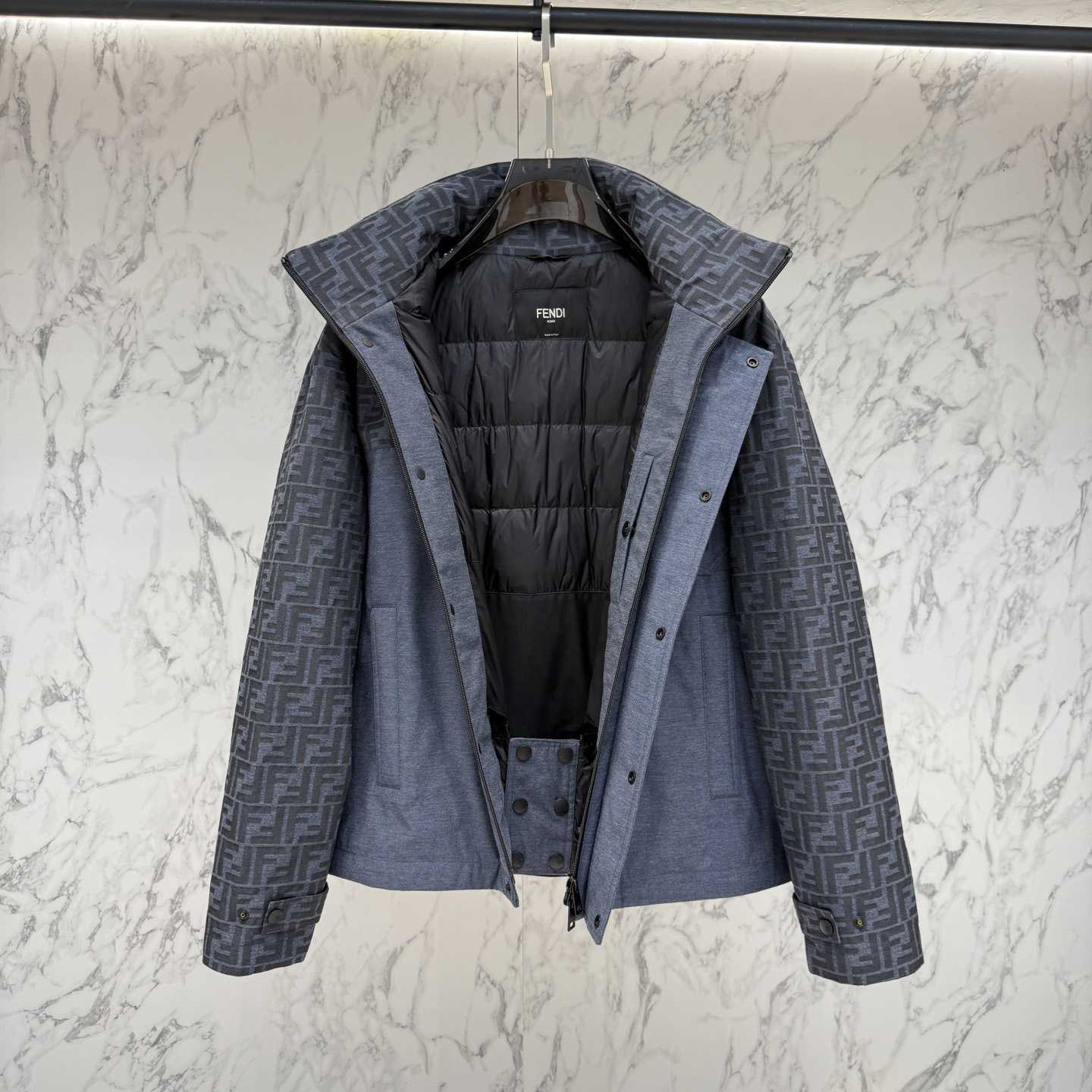 Fendi 'FF Denim Tech' Padded Jacket - FashionPlug