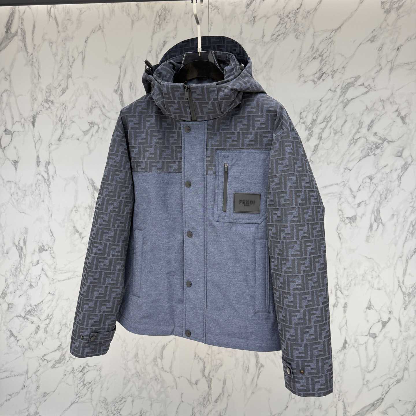 Fendi 'FF Denim Tech' Padded Jacket - FashionPlug
