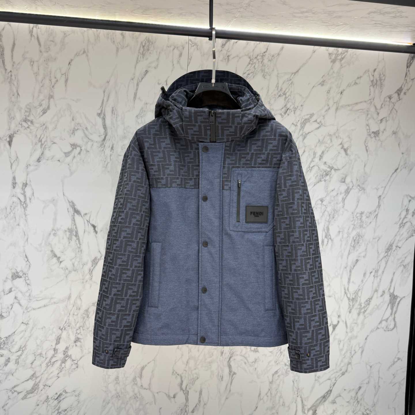 Fendi 'FF Denim Tech' Padded Jacket - FashionPlug
