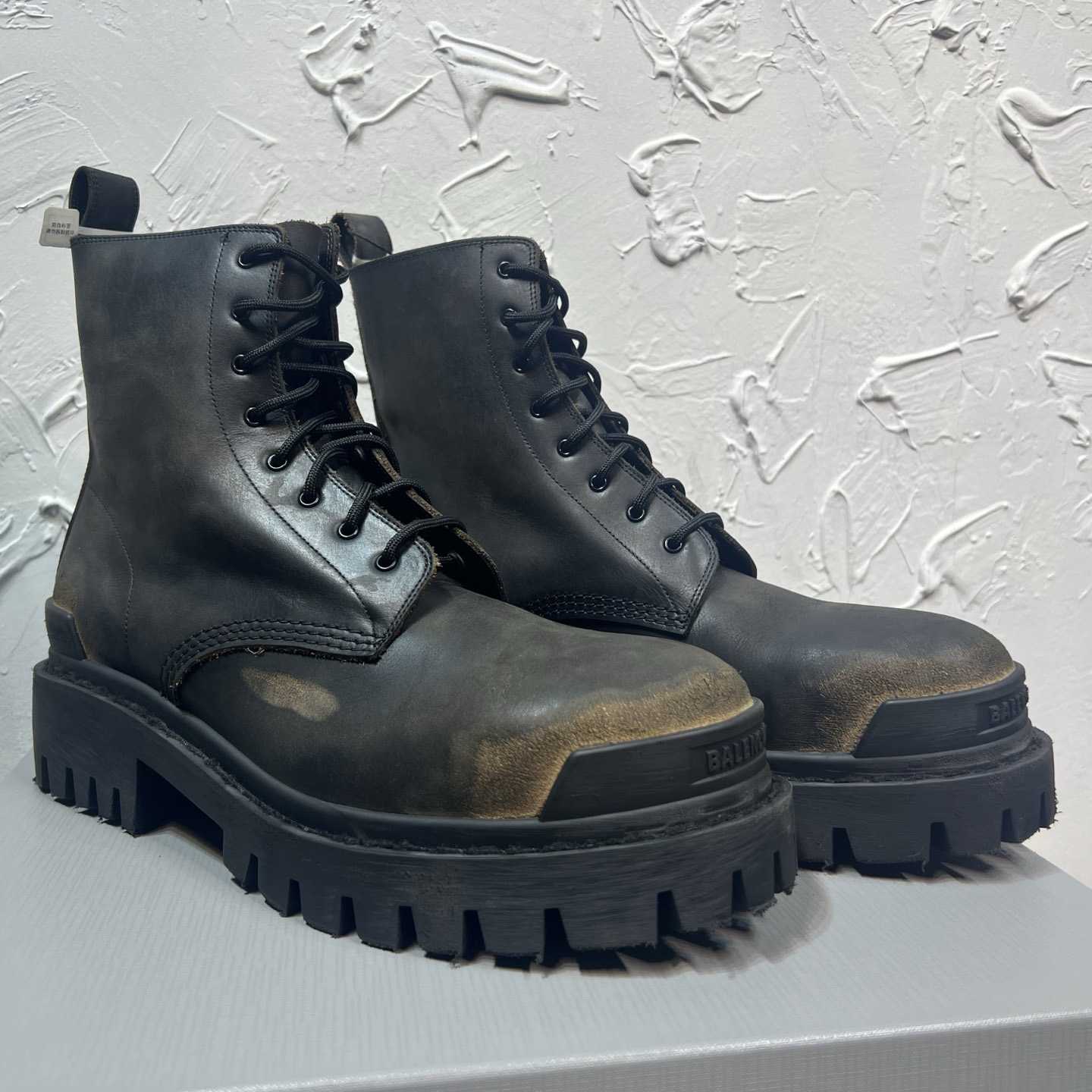 Balenciaga Strike Boot 'Worn-Out - Black Brown' - FashionPlug