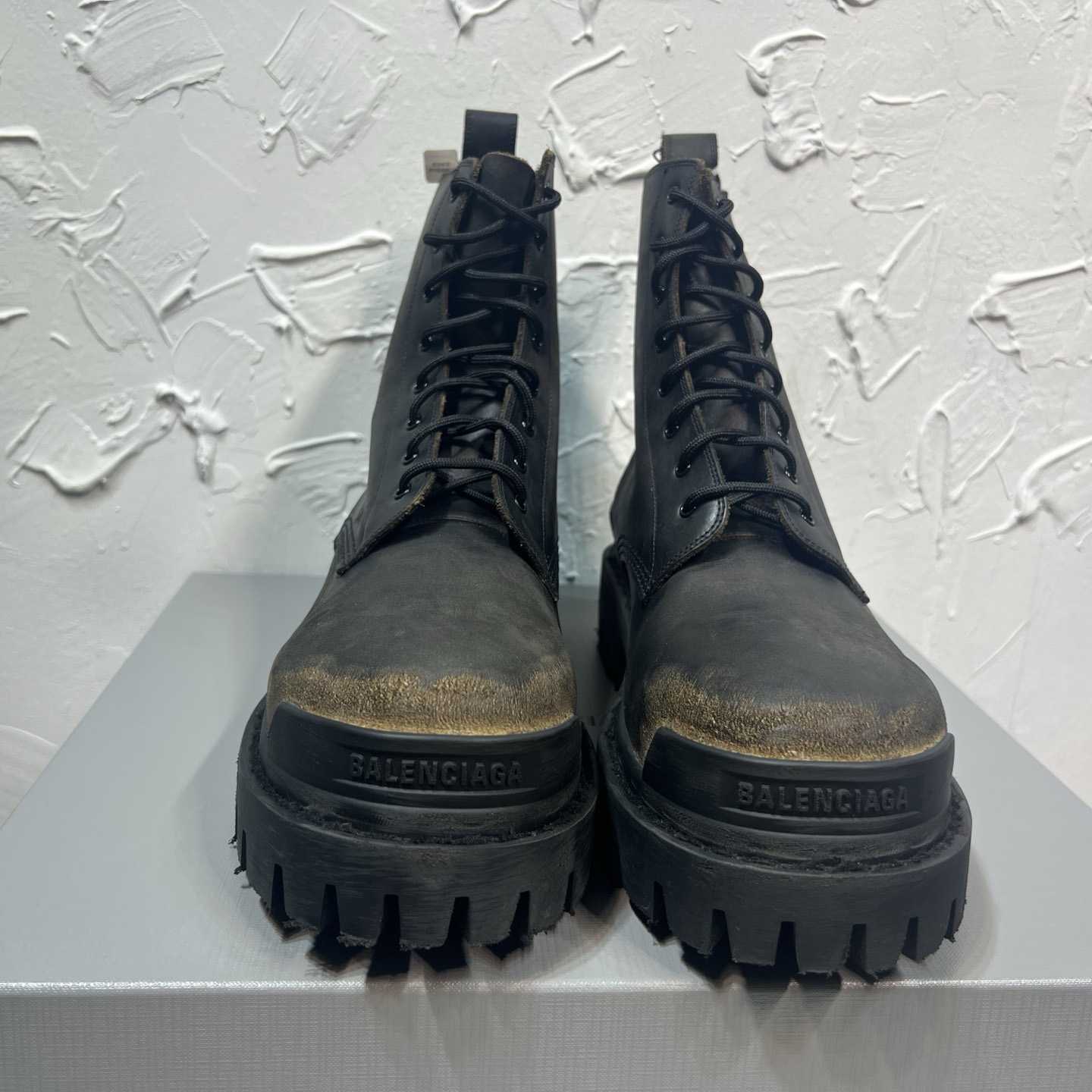 Balenciaga Strike Boot 'Worn-Out - Black Brown' - FashionPlug