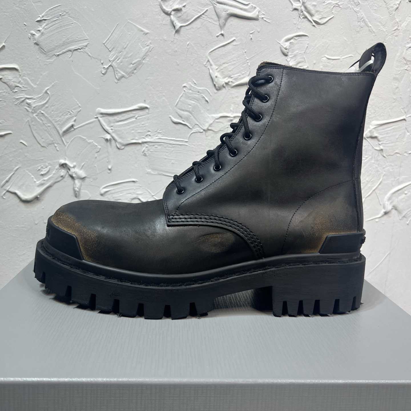 Balenciaga Strike Boot 'Worn-Out - Black Brown' - FashionPlug