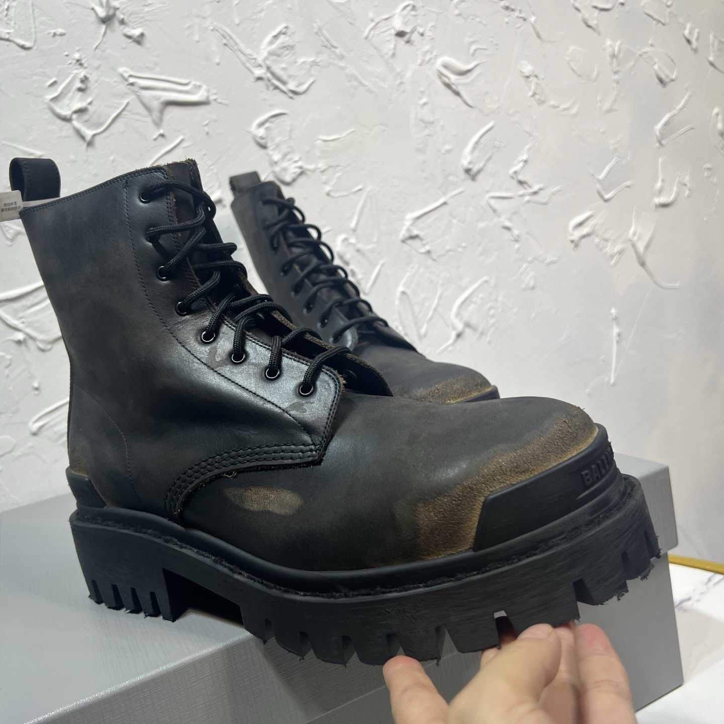 Balenciaga Strike Boot 'Worn-Out - Black Brown' - FashionPlug