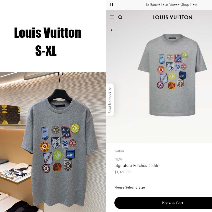 Louis Vuitton Signature Patches T-Shirt   1AJCES - FashionPlug