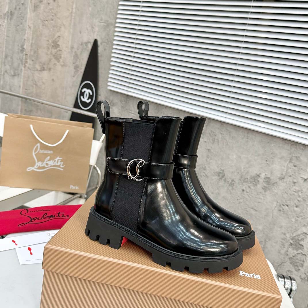Christian Louboutin CL Chelsea Booty Lug Boots - FashionPlug