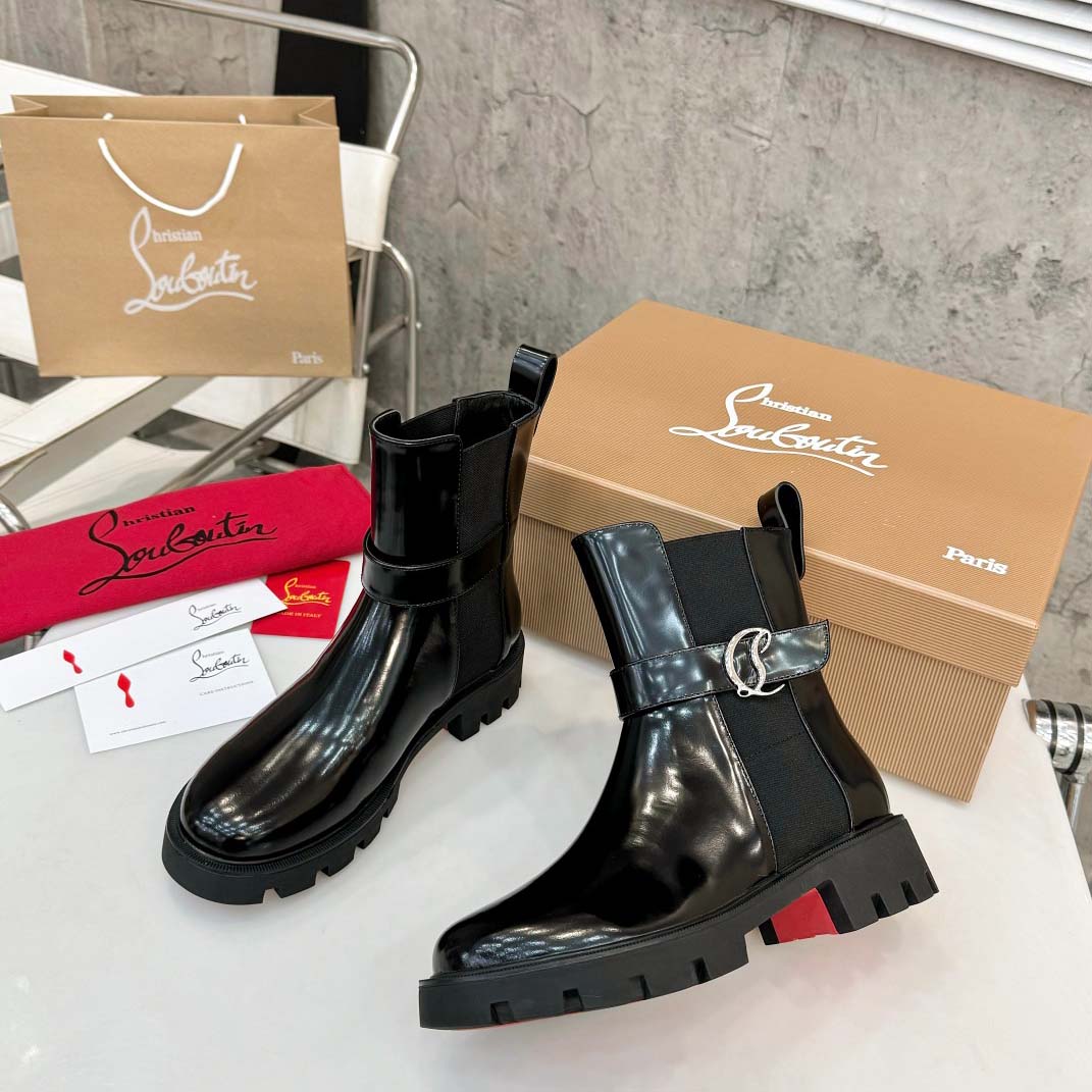 Christian Louboutin CL Chelsea Booty Lug Boots - FashionPlug