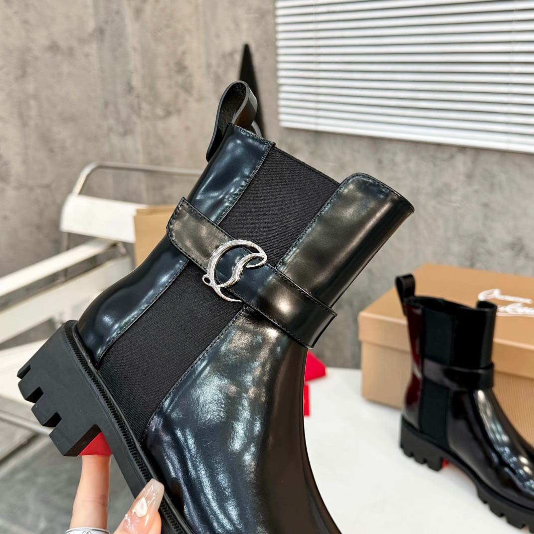 Christian Louboutin CL Chelsea Booty Lug Boots - FashionPlug