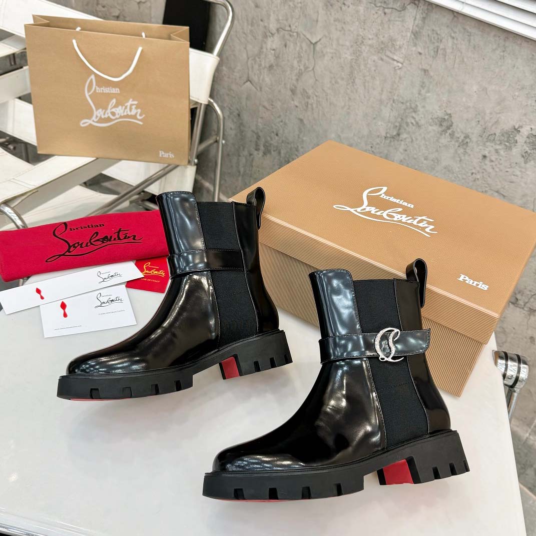 Christian Louboutin CL Chelsea Booty Lug Boots - FashionPlug