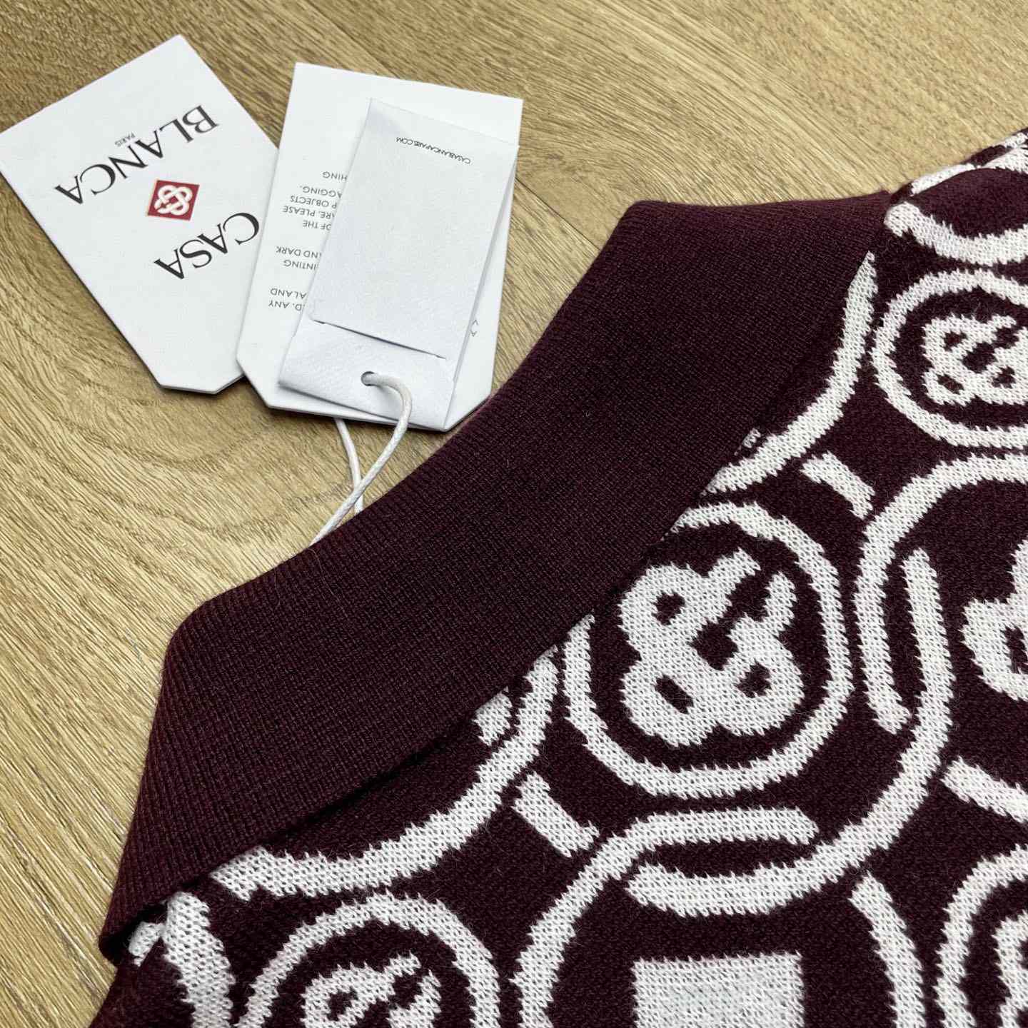 Casablanca Monogram Cotton Knit Polo shirt    Z6027 - FashionPlug