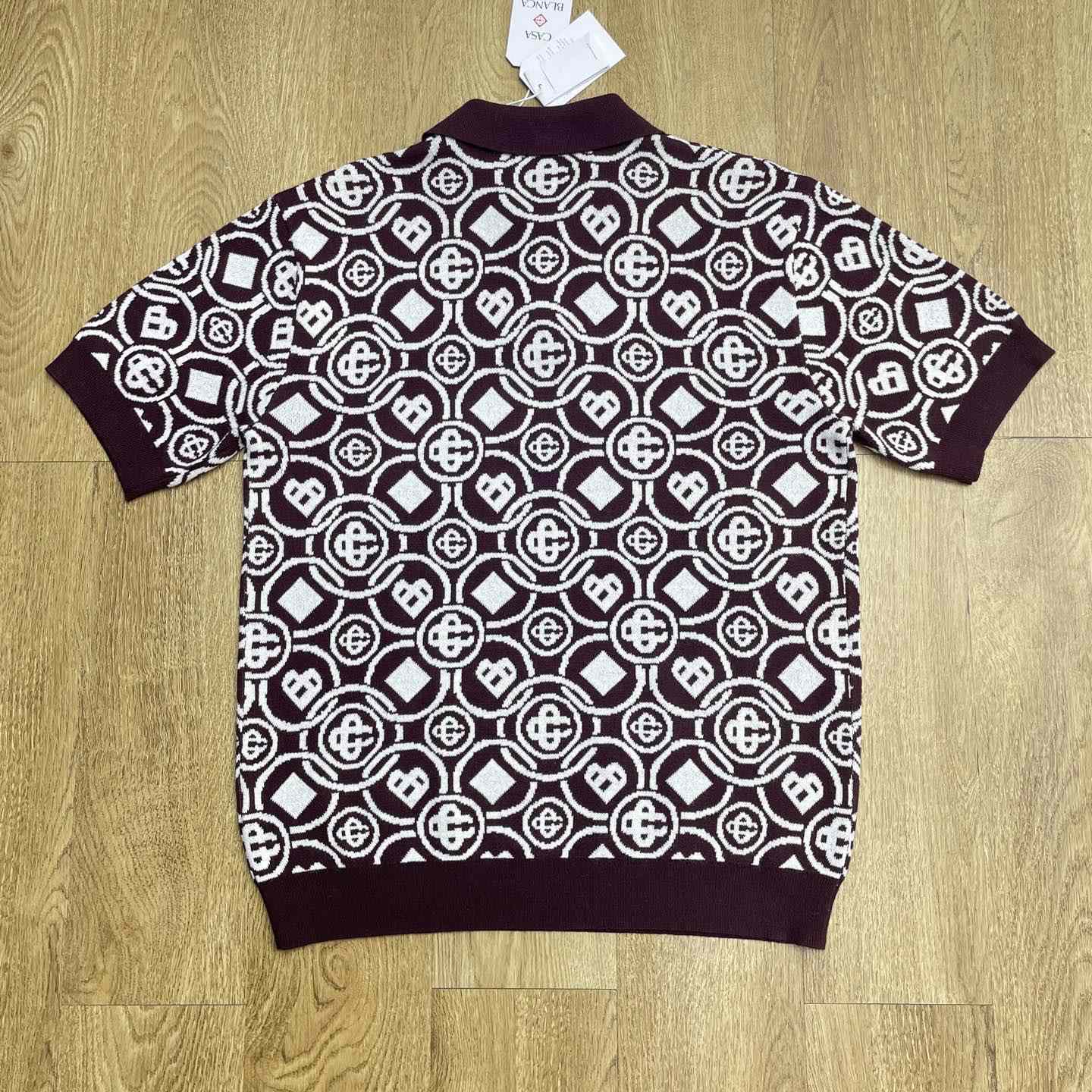 Casablanca Monogram Cotton Knit Polo shirt    Z6027 - FashionPlug