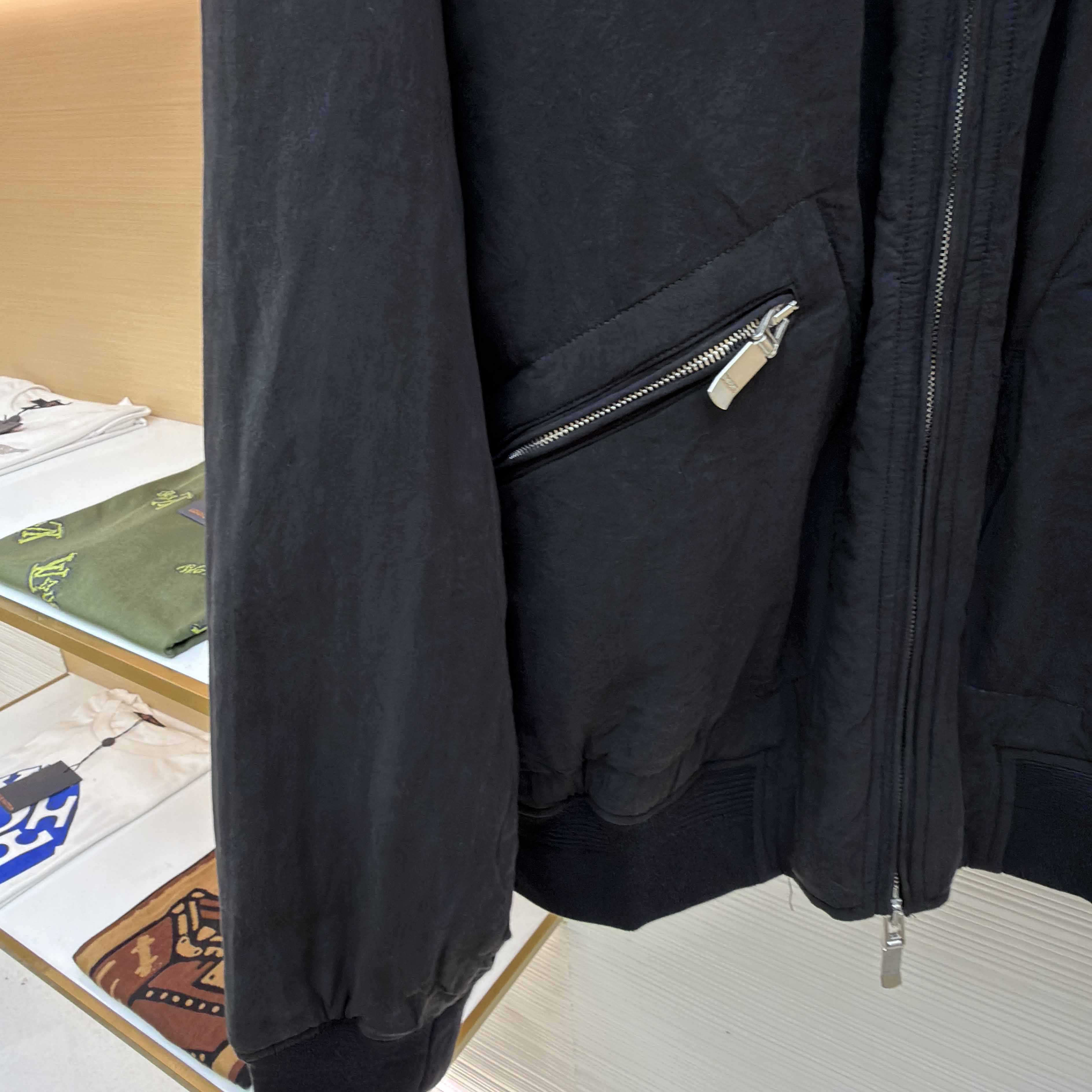 Dior x Stone Island Habotai Silk Blend Bomber Jacket Black  - FashionPlug