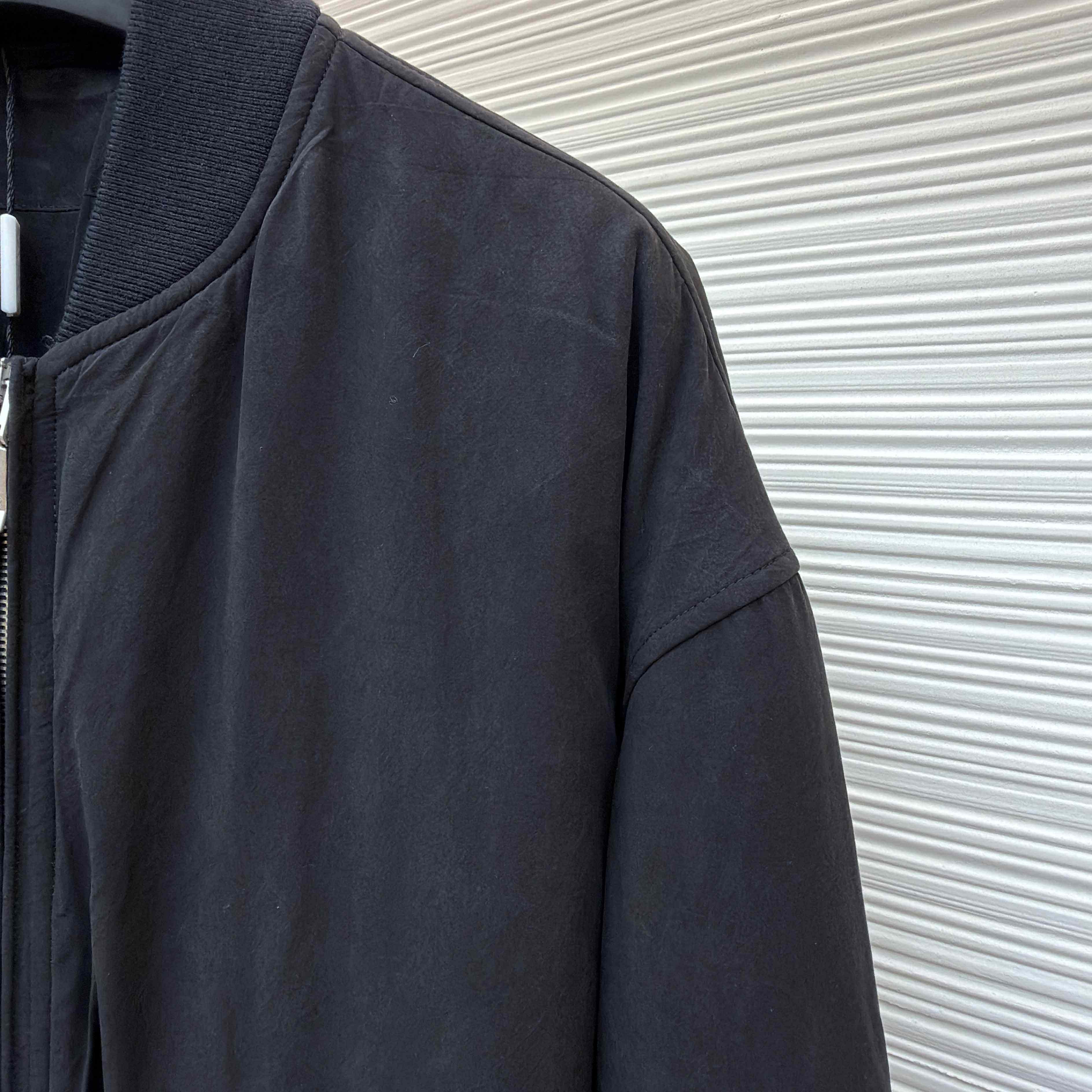 Dior x Stone Island Habotai Silk Blend Bomber Jacket Black  - FashionPlug