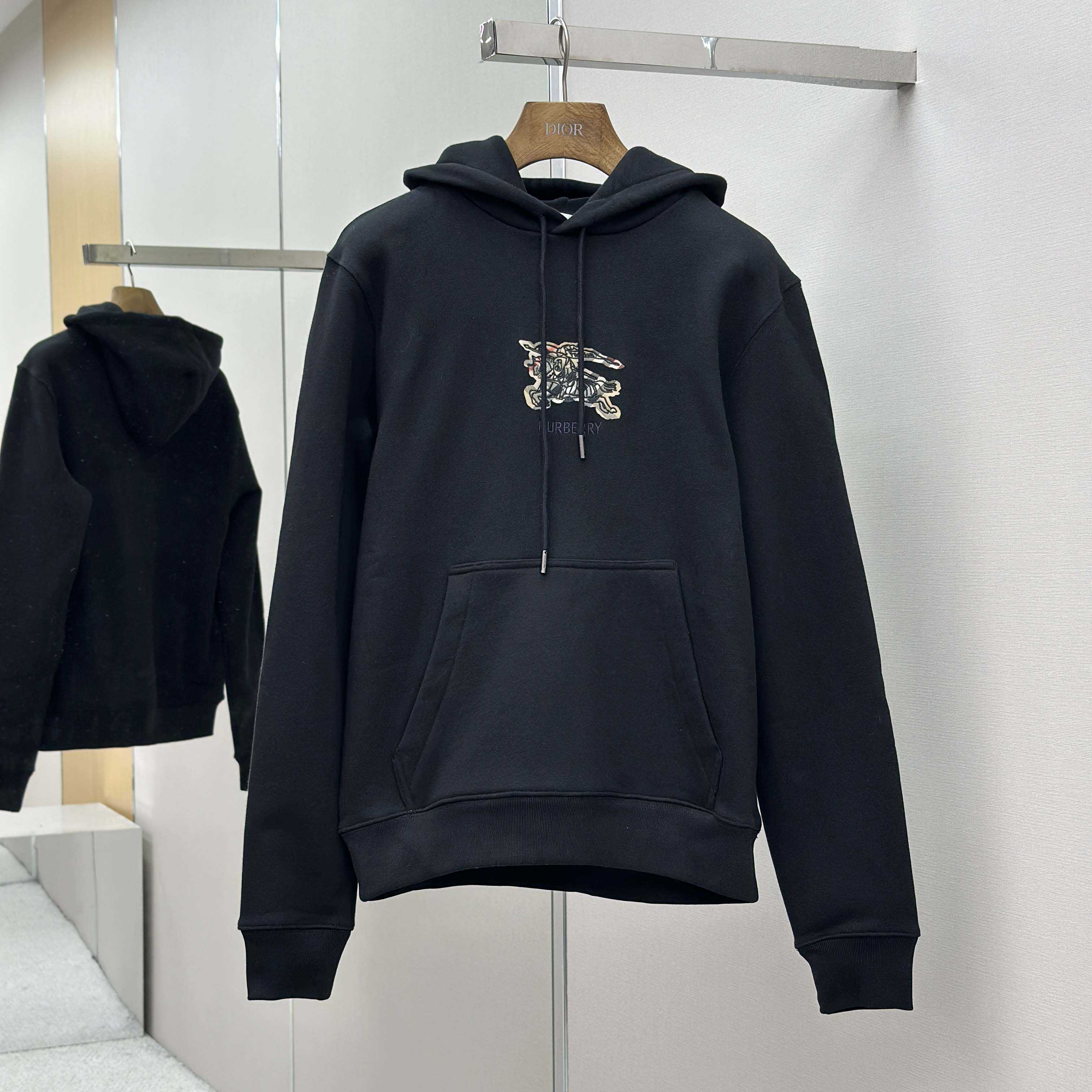 Burberry EKD Check Cotton Hoodie   - FashionPlug