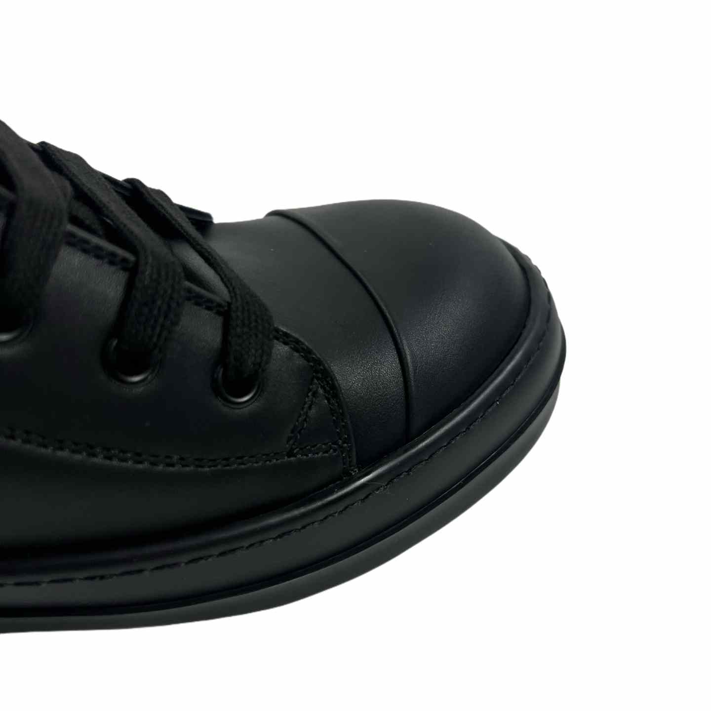 Rick Owens lace-up Leather Sneakers  - FashionPlug