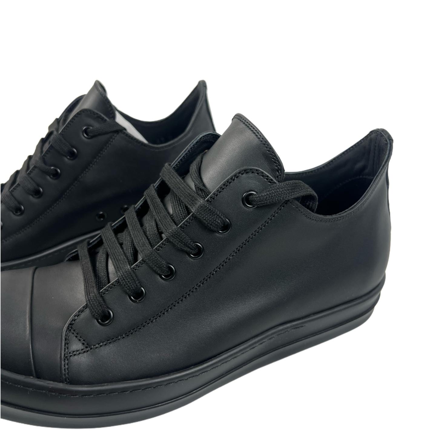 Rick Owens lace-up Leather Sneakers  - FashionPlug