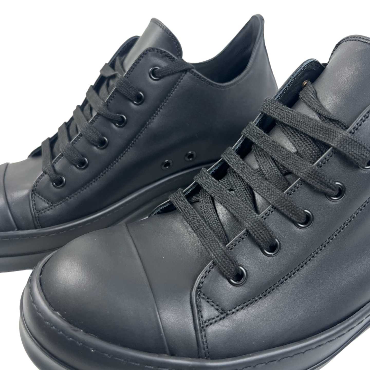 Rick Owens lace-up Leather Sneakers  - FashionPlug