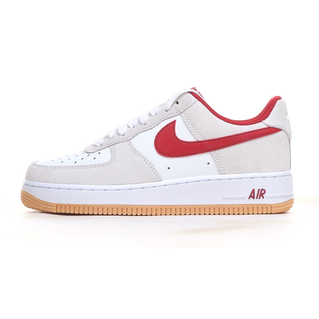Nike Air Force 1 ’07 Low “White Grey Red Swoosh” IB6388-101 - FashionPlug