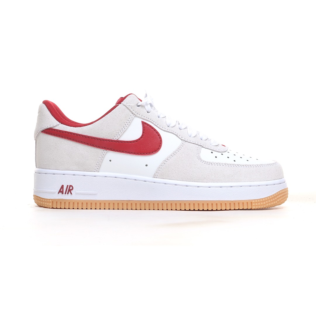 Nike Air Force 1 ’07 Low “White Grey Red Swoosh” IB6388-101 - FashionPlug