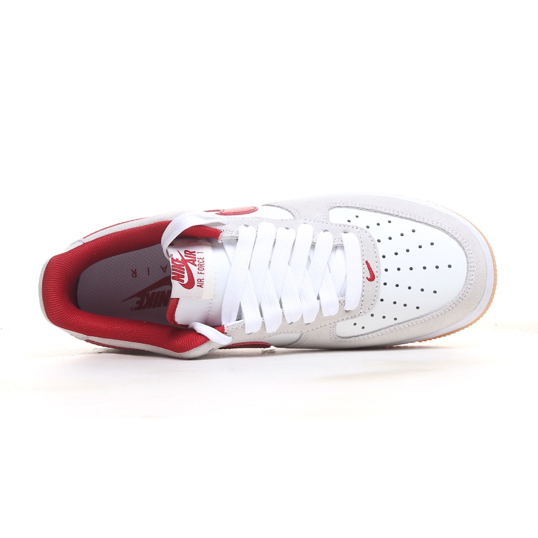 Nike Air Force 1 ’07 Low “White Grey Red Swoosh” IB6388-101 - FashionPlug